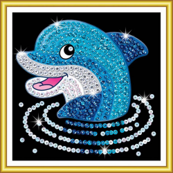 Set Creativ Sequin 60 - Delfin, 17x17cm, Sequin Art