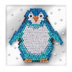 Set Creativ Sequin Easy - Pinguin, 17x17cm, Sequin Art