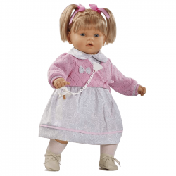 Papusa interactiva Ines in rochita si bolero roz, 62 cm, Berbesa Papusa interactiva Ines in rochita si bolero roz, 62 cm, Berbesa