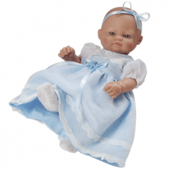 Papusa bebelus cu rochita lunga bleu, 27 cm, Berbesa Papusa bebelus cu rochita lunga bleu, 27 cm, Berbesa