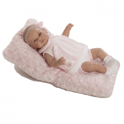 Papusa interactiva Sara cu paturica roz, 50 cm, Berbesa