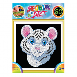 Set Creativ Sequin 60 - Tigrul Alb, 17x17cm, Sequin Art