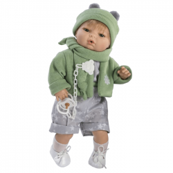 Papusa interactiva Raul cu pulover verde, 42 cm, Berbesa Papusa interactiva Raul cu pulover verde, 42 cm, Berbesa