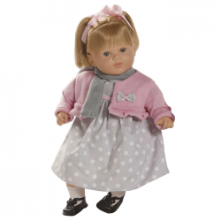 Papusa interactiva Carla in rochita cu buline, 52 cm, Berbesa Papusa interactiva Carla in rochita cu buline, 52 cm, Berbesa