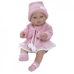 Papusa Luna cu rochita si bolero roz, 42 cm, Berbesa