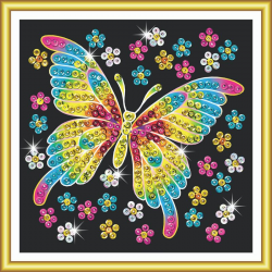 Set Creativ Sequin 60 - Fluture, 17x17cm, Sequin Art