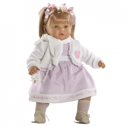 Papusa interactiva Ines in rochita lila si bolero alb, 62 cm, Berbesa Papusa interactiva Ines in rochita lila si bolero alb, 62 cm, Berbesa