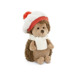 Fluffy, ariciul cu caciulita si fular alb-roz, din plus, 20cm, Orange Toys